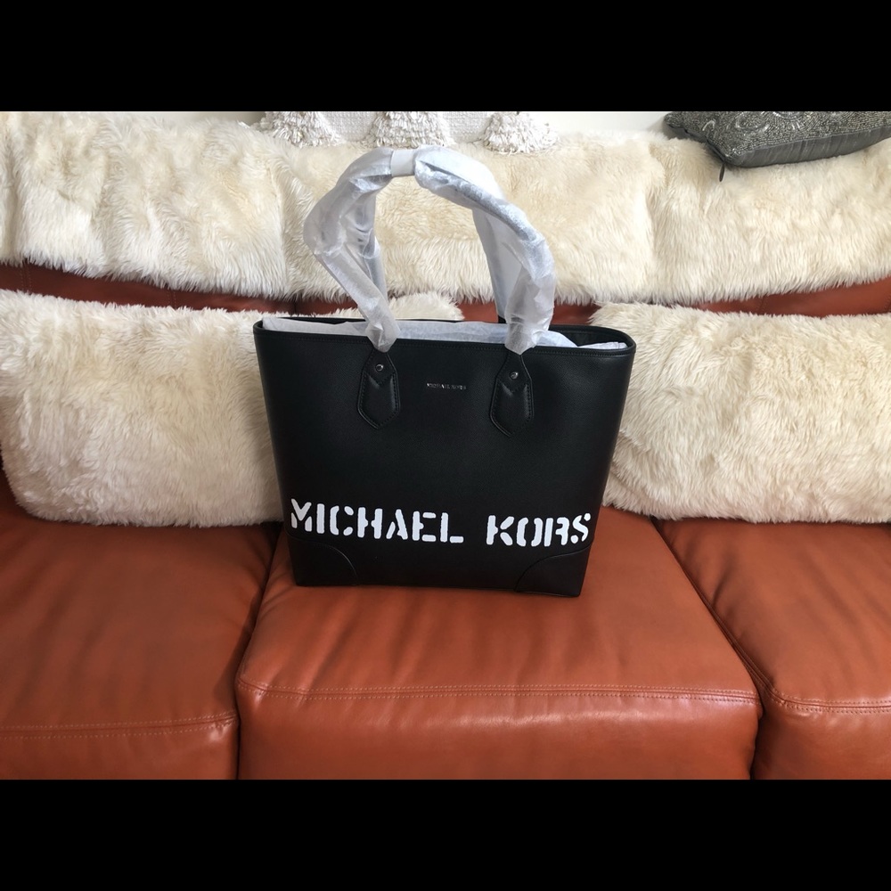 Michael Kors Black Logo Tote Bag
